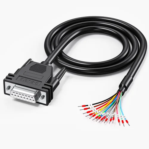 Vista 4 de Paquete de 4 conectores DB9 a extremo de cable desnudo D-SUB de 9 pines RS232 Serial Cable de extensión doble blindado, hembra a cables de 9