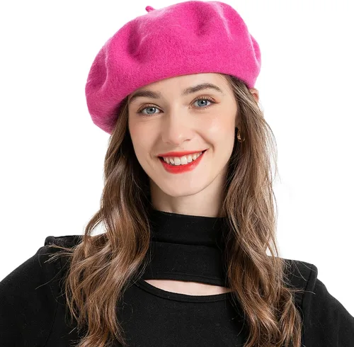 Vista 148 de ZLYC - Boina francesa de lana unicolor para mujeres y niñas