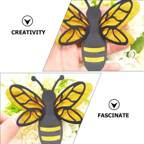Vista 4 de PartyKindom Calcomanías de pared con temática de abejas para niños, calcomanías de pared para dormitorio extraíbles