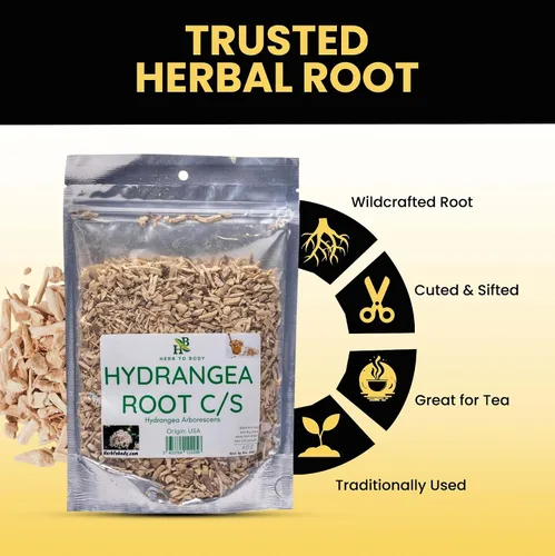Vista 2 de Herb To Body Raíz de hortensia C/S - Cortada y tamizada - Wildcrafted - 4oz