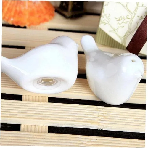Vista 4 de 2pcs Love Doves Birds Salt and Pepper Shakers Kitchen DÃcor Wedding Ceramic Gift, Blanco, 1.4 inx2.4 in
