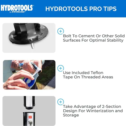 Vista 7 de SWIMLINE HYDROTOOLS - Ducha solar de lluvia Niagara de 7 pies para exteriores con tanque de 10 galones y lavado de pies