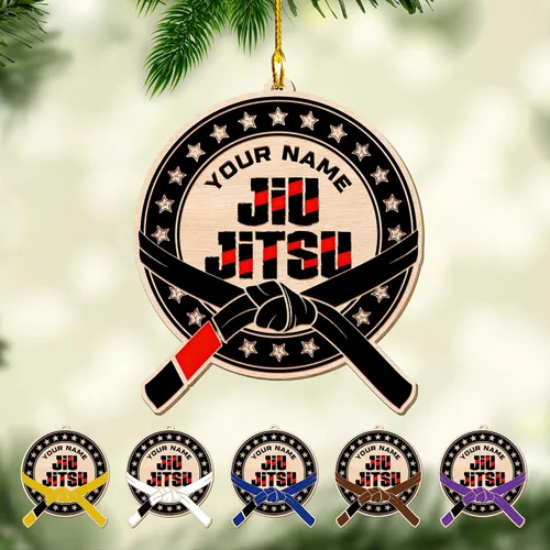 Vista 7 de Adorno de Jiu Jitsu personalizado, regalo para Navidad 2025, hombres y mujeres, equipo de Jiu Jitsu, adornos de Jiu Jitsu brasileño para Navidad