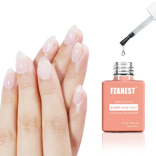 Vista 10 de FZANEST Gel constructor de base de goma para uñas, esmalte de gel de color transparente, capa base de goma elástica para extensión de engrosamiento