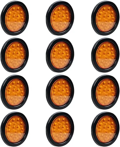 Vista 17 de Kit de tapones de cableado con cubierta de hule para luz trasera LED redonda de 4", 12 ledes, para RV, camioneta