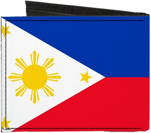 Vista 2 de Buckle-Down Billetera plegable de lona con bandera de Filipinas