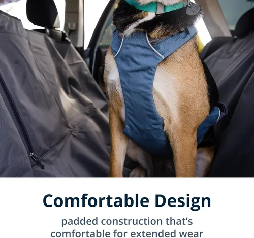 Vista 5 de Ruffwear, Load Up - Arnés de automóvil para perro, acolchado ajustable, sujeción de viaje con accesorio universal para cinturón de seguridad
