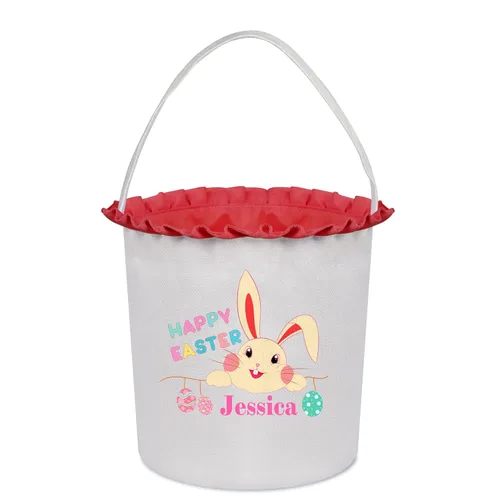 Vista 22 de Cestas de Pascua personalizadas para niños, cesta de caza de huevos de Pascua, bolsas de cesta de Pascua personalizadas, regalos de Pascua para verde