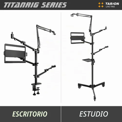 Vista 9 de TARION 4-en-1 Escritorio Live Stream Stand Arm Set Titanrig Live