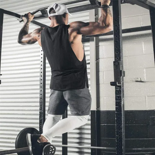 Vista 4 de COOFANDY Camiseta sin mangas de entrenamiento para hombre, paquete de 2 camisetas sin mangas para gimnasio y culturismo