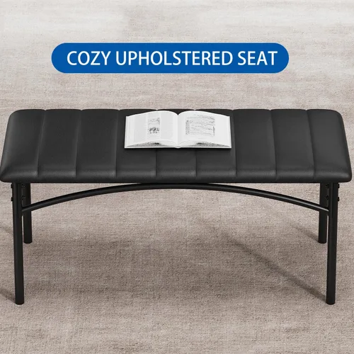 Vista 7 de IDEALHOUSE Juego de mesa de comedor para 4, mesa de cocina con sillas para 4, mesa de comedor rectangular de madera con banco tapizado para espacios