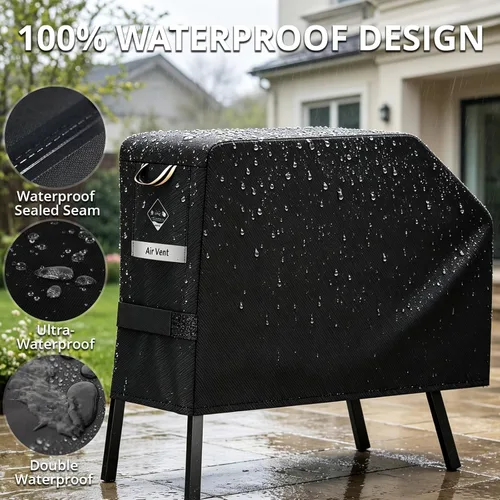 Vista 4 de PasWith Cubierta de Plancha para Blackstone de 22 pulgadas con Capucha y Soporte【Tela 600D Mejorada-Reforzada】Cubierta de Plancha Impermeable