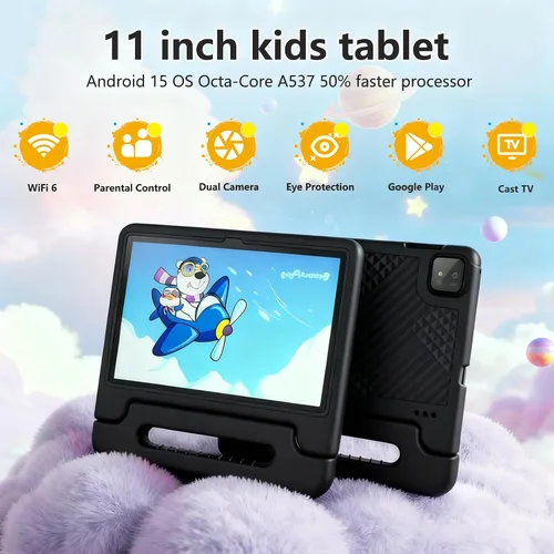 Vista 2 de NRKDUBQ Tablet infantil de 11 pulgadas Android 15 20GB + 128GB Octa-Core 8000mAh tableta Todder con funda a prueba de caídas, control parental, WiFi