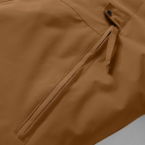 Vista 7 de Chaqueta impermeable de esquí para hombre con forro polar cálido para invierno con capucha costuras totalmente selladas