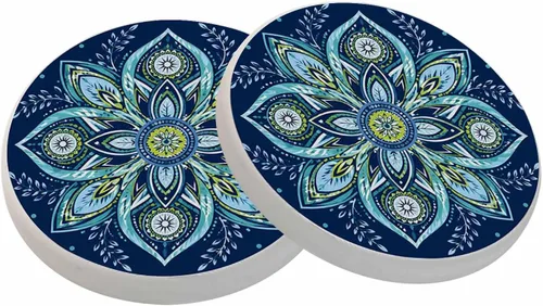 Vista 8 de oFloral Juego de 2 posavasos con diseño de calavera para bebidas, diseño de árbol blando de pájaros, creativos, para decoración del hogar, 4