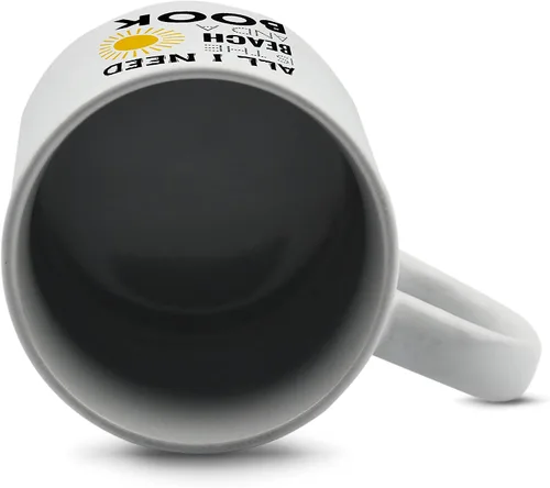 Vista 5 de Taza de cerámica blanca de playa - para café o té 11 oz. Taza de regalo.