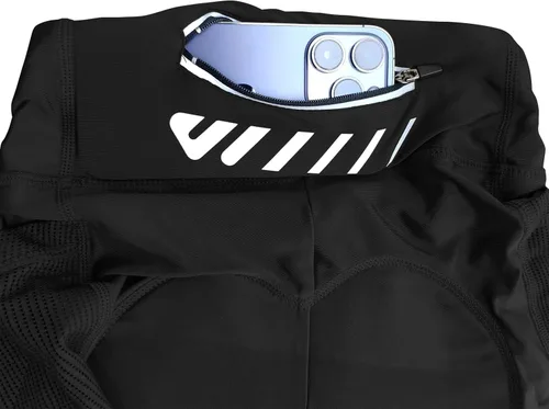 Vista 9 de Lo.gas Pantalones cortos de ciclismo acolchados para mujer, 34, con relleno, cintura alta, 3 bolsillos, capris de gel UPF 50+