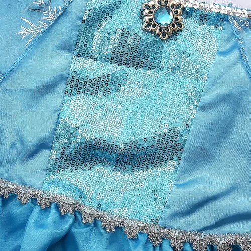 Vista 3 de Vestidos de princesa para niñas fiesta de nieve cosplay disfraz de Halloween de manga larga