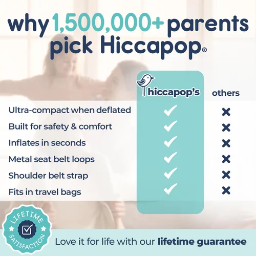 Vista 6 de Hiccapop UberBoost Asiento Elevador Inflable para Automóvil Asiento Elevador Estrecho sin Respaldo Inflable para Viajes Asiento Elevador Negro