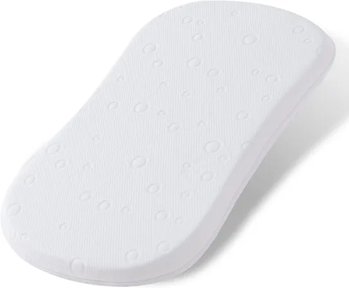 Vista 13 de Colchón de moisés para bebé, 24" x 20.8" x 2" colchón de espuma viscoelástica de gel de doble cara con funda suave transpirable extraíble que se
