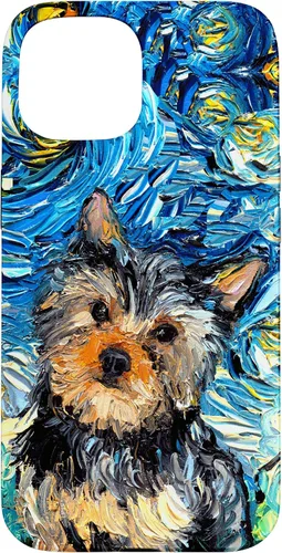 Vista 6 de iPhone 16 Yorkshire terrier Starry Night Cute Yorkie Dog Art por Aja Case