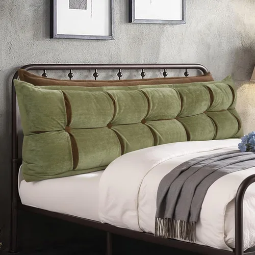Vista 29 de Johnear Almohada de cabecera negra de felpa para lectura, almohada de apoyo para la espalda, almohada para cama sentada, sofá cama para adultos