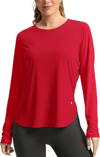 Vista 11 de Camisetas de sol para mujer, con protección ultravioleta FPU 50+, manga larga, ligera, de secado rápido, para entrenamiento, senderismo, para mujer