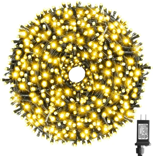 Vista 15 de XTF2015 Luces de Navidad LED de 105 pies con 300 LED, Enchufe de Extremo a Extremo, 8 Modos, Luces de Navidad Certificadas UL para Exteriores e