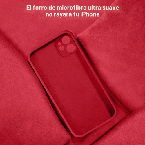 Vista 6 de Vooii Funda compatible con iPhone 11, silicona líquida mejorada con bordes planos, protección de cámara, forro de microfibra antiarañazos suave Rojo