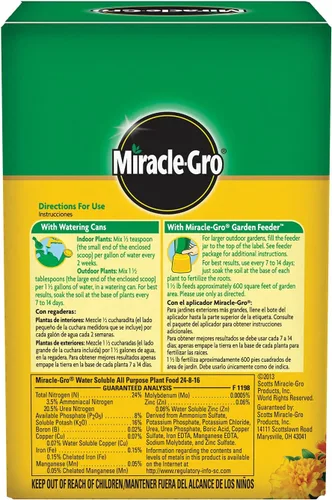 Vista 2 de Miracle-Gro Alimento soluble en agua para plantas multiusos - Fertilizante para todas las plantas de interior o exterior, incluyendo rosas, flores