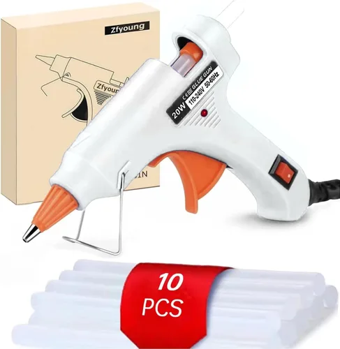 Vista 9 de Mini pistola de pegamento caliente 10 unids pegamento palo pistola de pegamento caliente conjunto para reparación rápida artista DIY arte hogar 20w