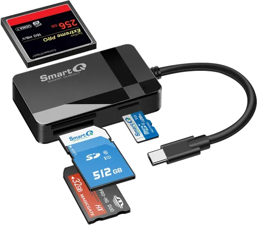 Vista 7 de SmartQ C368 Lector de Tarjetas USB 3.0 - Plug & Play, Compatible con Apple y Windows, Soporta Tarjetas SD, Micro SD, MS, CF