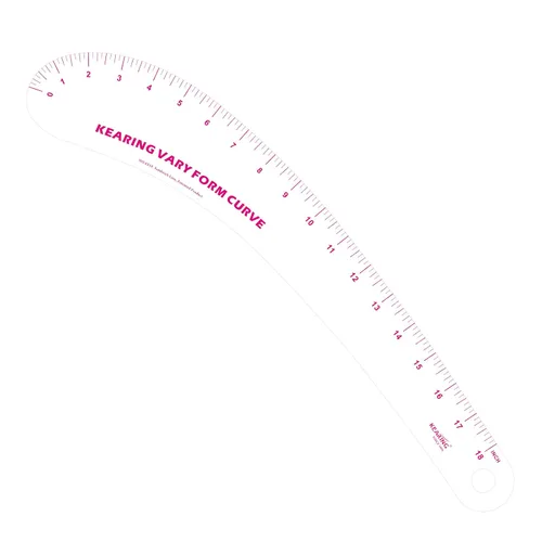 Vista 9 de KEARING Regla clásica curva francesa acrílica de 9 pulgadas (9.1 in), varía la forma de curva, regla de curva de medición de cadera transparente