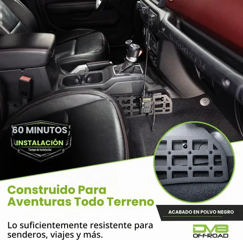 Vista 7 de Paneles Molle de consola central DV8 para Jeep Wrangler JL y Gladiator JT