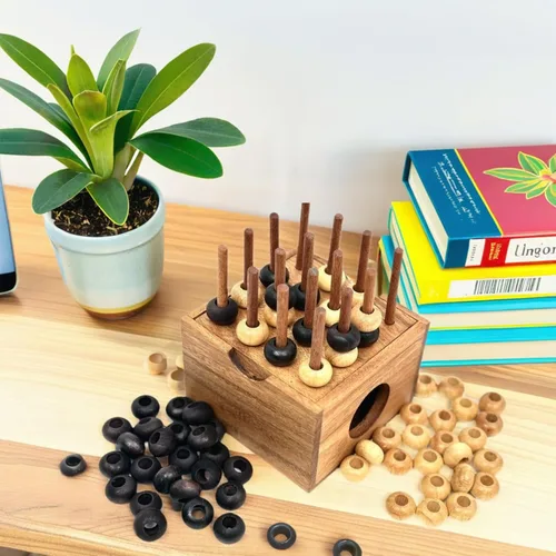 Vista 3 de Winshare Puzzles and Games Juego de estrategia de madera 3D Cuatro en una fila
