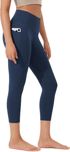 Vista 63 de ODODOS Pantalones capri de yoga suaves como mantequilla para salón con bolsillos para mujeres, leggings capri de cintura alta de 14"/19"/21