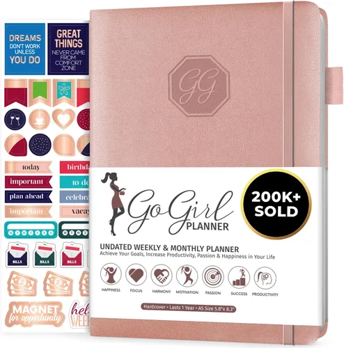 Vista 26 de GoGirl Agenda y organizador para mujer – Agenda semanal tamaño A5, diario de objetivos y agenda para mejorar la gestión del tiempo, la productividad