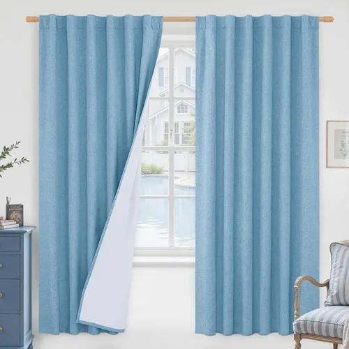 Vista 152 de LAMIT Cortinas opacas cortas de lino de 30 pulgadas para ventanas de cocina sobre el fregadero, cortinas de café texturizadas de lino marfil