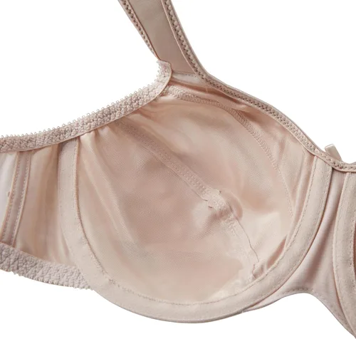 Vista 4 de Bali Brasier minimizador de raso para mujer, brasier con aros más delgado, cobertura completa