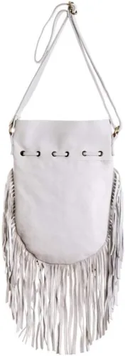 Vista 2 de Bolso Boho Round S Cuero Real Bolso con flecos Bolsos bohemios