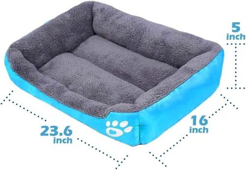 Vista 3 de Barelove Colchón cuadrado grande para perro, almohadillas lavables y impermeables, parte inferior (azul )