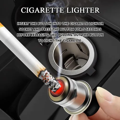 Vista 4 de Encendedor de cigarrillos de construcción de plástico de metal de 12 V, accesorios de repuesto para encendedor de cigarrillos de automóvil, enchufe