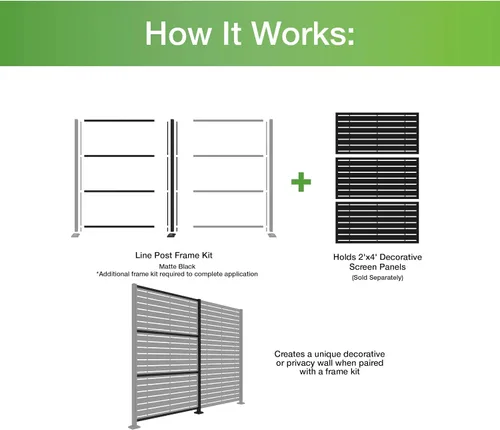 Vista 7 de Kit de extensión de poste de aluminio decorativo de aluminio negro mate de 2 x 4 pies