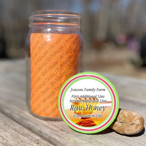 Vista 3 de Raw Honey - Etiquetas redondas autoadhesivas personalizadas (etiqueta-01, 12 etiquetas en 1 hoja)
