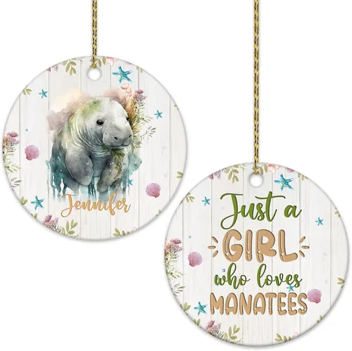 Vista 15 de Hyturtle Adorno de Navidad personalizado para los amantes de los ajolotes – Just A Girl Who Loves Axolotls Adorno de cerámica con nombre