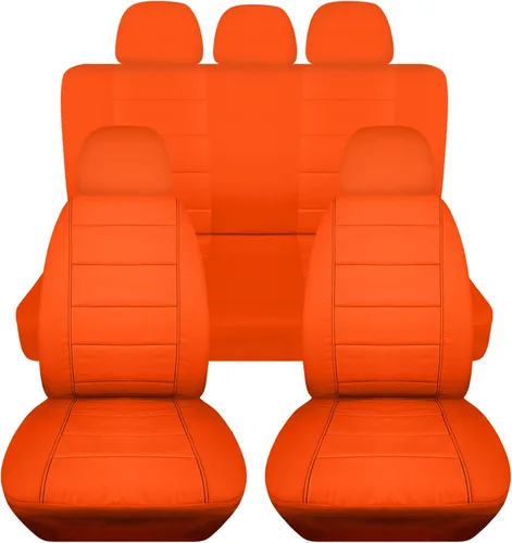 Vista 9 de Totally Covers Fundas de asiento de coche sólidas con 5 fundas (2 delanteras + 3 traseras) para reposacabezas: color negro, ajuste