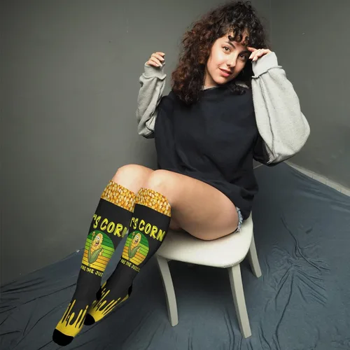 Vista 4 de devor Womens Long Socks corn Knee High Sock Youth Long Thigh High Sock Funny it's corn it has the juice Sock
