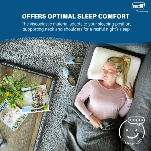 Vista 4 de SISSEL Classic Plus - Almohada cervical ortopédica, ajustable en altura, ergonómica, sistema de ventilación, espuma de poliuretano, ideal para dolor
