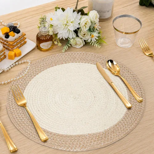 Vista 16 de Lightnpro - Platos redondos de madera de acacia, platos para aperitivos, mesa central, platos de servicio para ensalada, sándwiches, hamburguesas