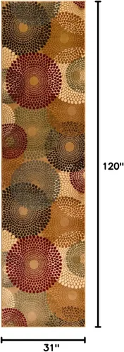 Vista 2 de Unique Loom Barista Collection - Alfombra de área Java (2 pies 7 pulgadas x 10 pies, color beige/negro)